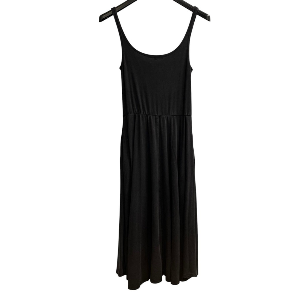 Quince Dress Black Tencel Tank Midi Size S Lagenlook Capsule Casual Comfort - Picture 3 of 9